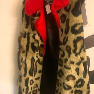 Leopard print red collar